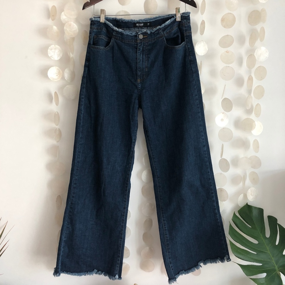Just Black High Rise Wide Leg Flare Jeans